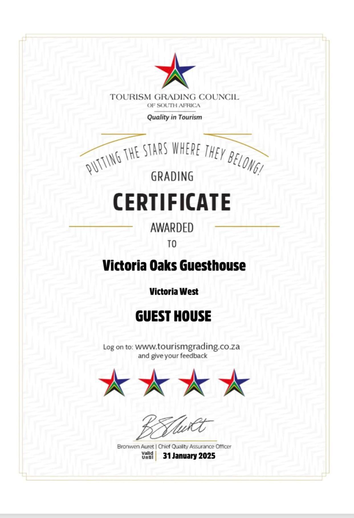 Victoria Oaks Guesthouse Victoria West Kültér fotó